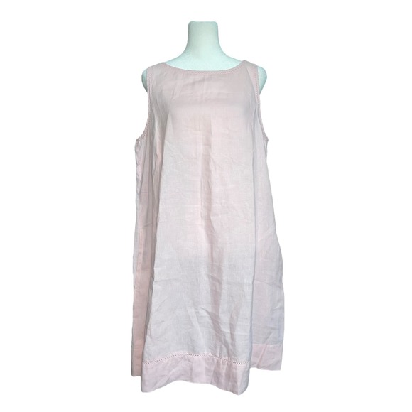 J Jill Love Linen Women's Dress M Pastel Pink Sleeveless Shift Light Airy Spring - Picture 1 of 11